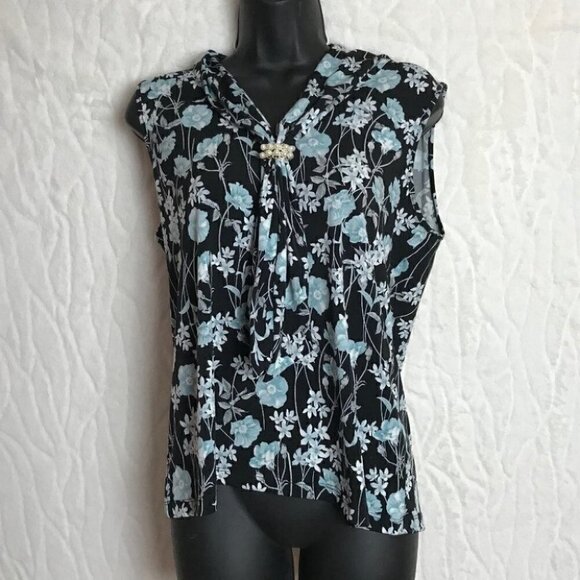 KARL Lagerfeld Floral Sleeveless Top Size M - Picture 1 of 7
